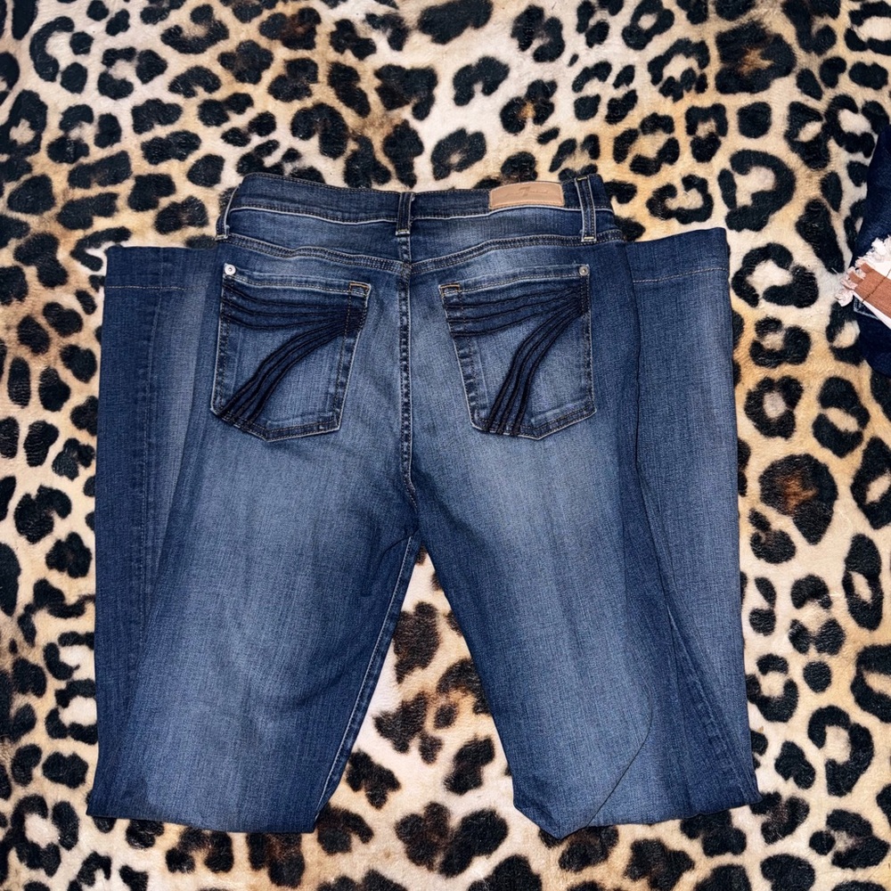 7 For All Mankind Dark Blue Boot Cut Jeans